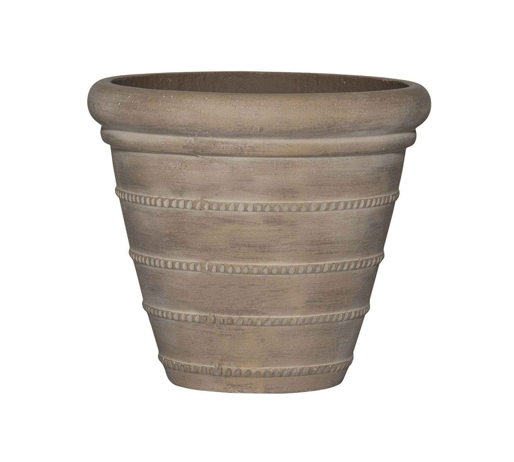 Mariana Handcrafted Ficonstone Indoor/Outdoor Planter, 18” - Whitewash