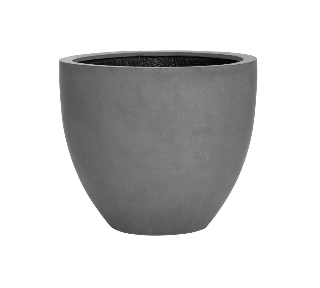 Palma Short Lightweight Handcrafted Fiberstone Indoor/Outdoor Planter, 20" - Gray