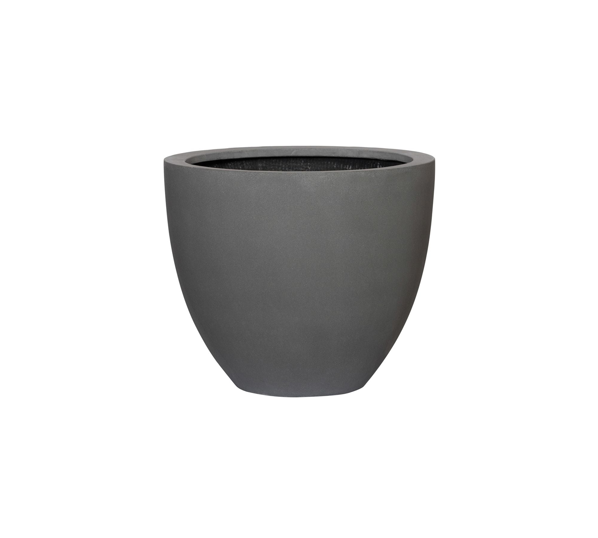 Palma Short Lightweight Handcrafted Fiberstone Indoor/Outdoor Planter, 14" - Gray