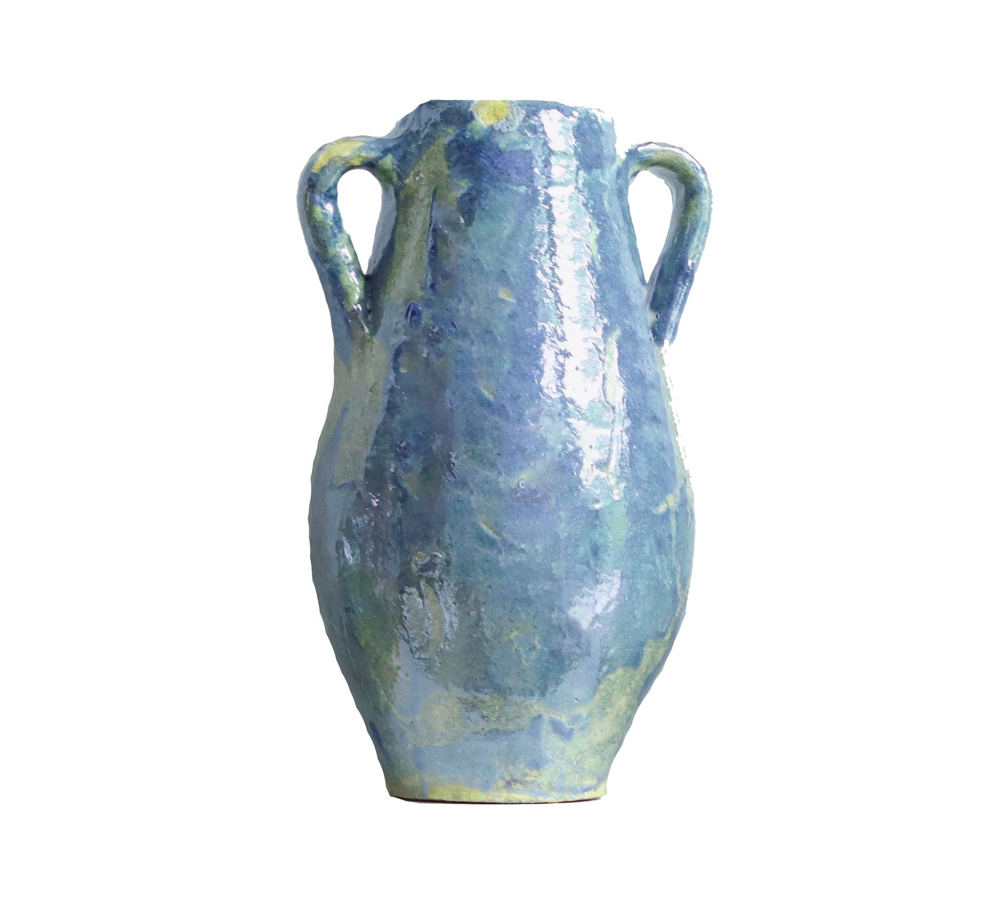 Found Terracotta Amphora, 16" - Blue