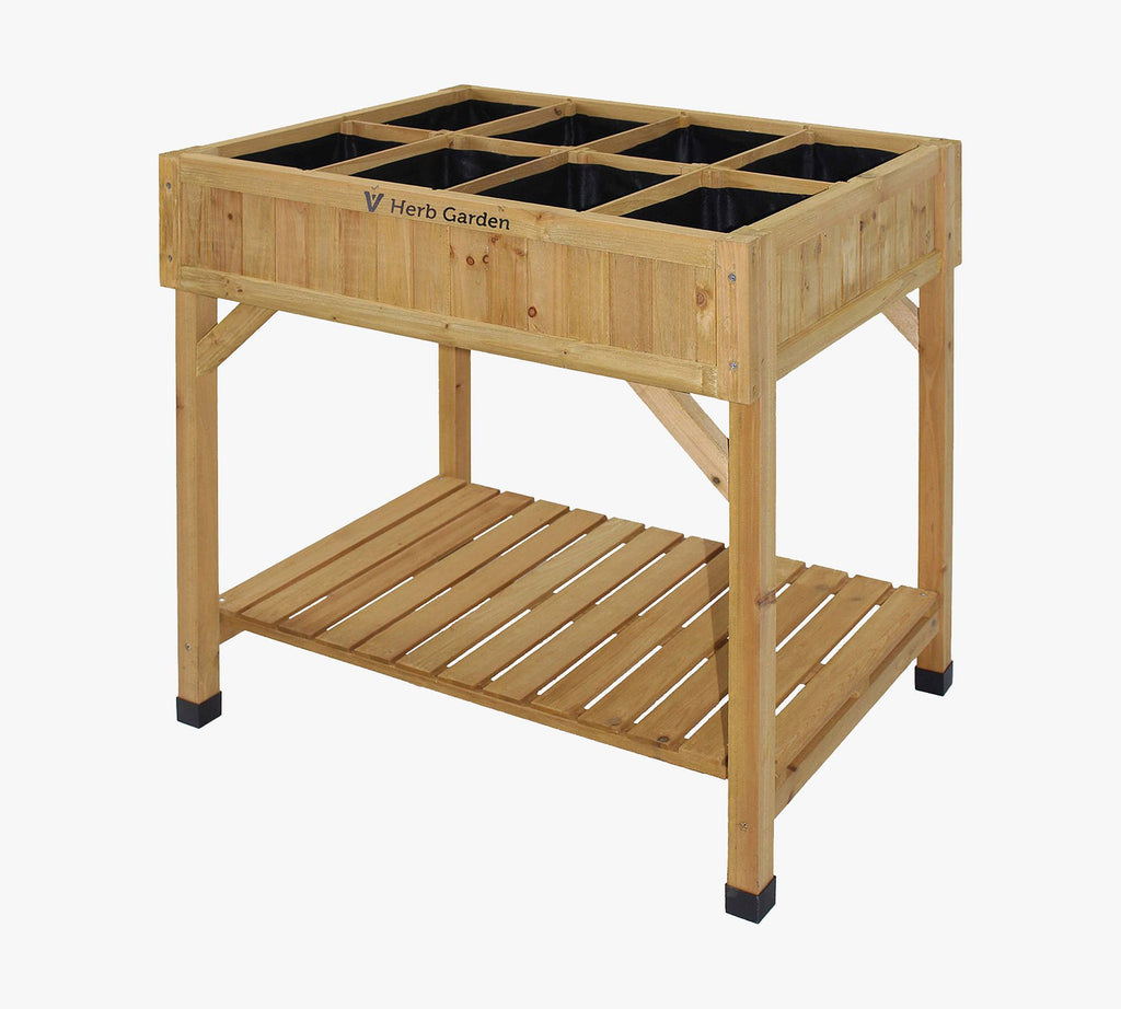 Cedar 8-Pocket Custom Herb Garden Bed, 32"L x 23"W, Natural