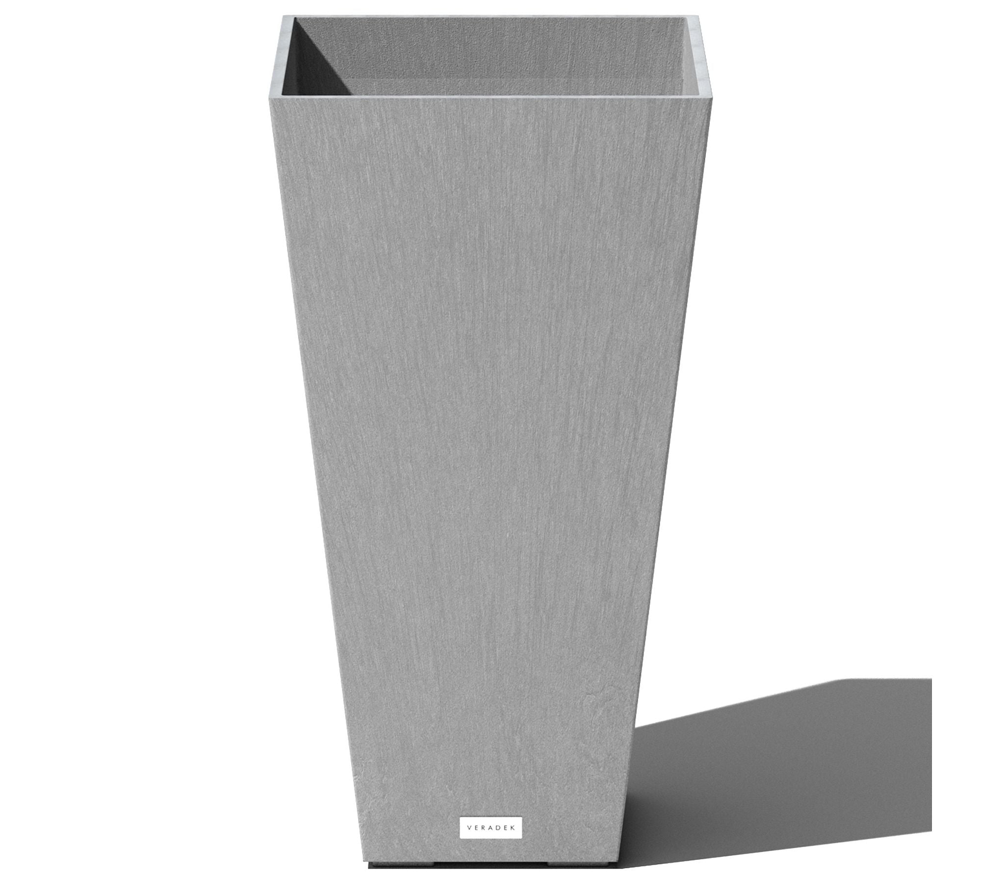 All Weather Eco Hevea Tapered Tall Planter, Charcoal - 14"W x 24"H