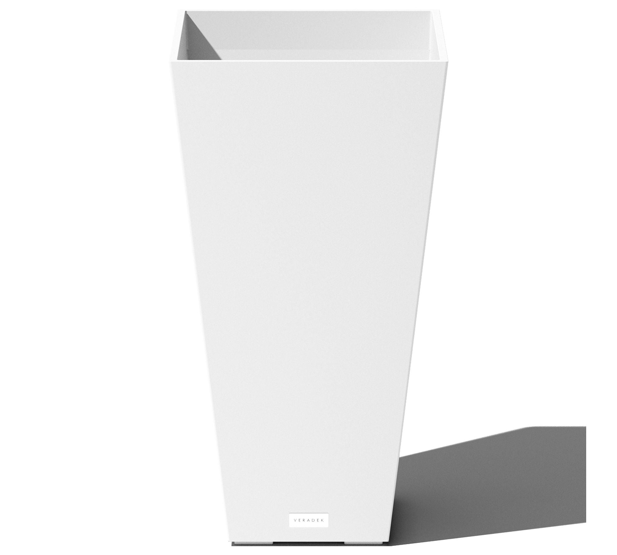 All Weather Eco Hevea Tapered Tall Planter, White - 14"W x 28"H