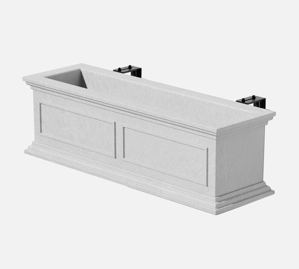 Veda Window Box Planters with Brackets, Gray