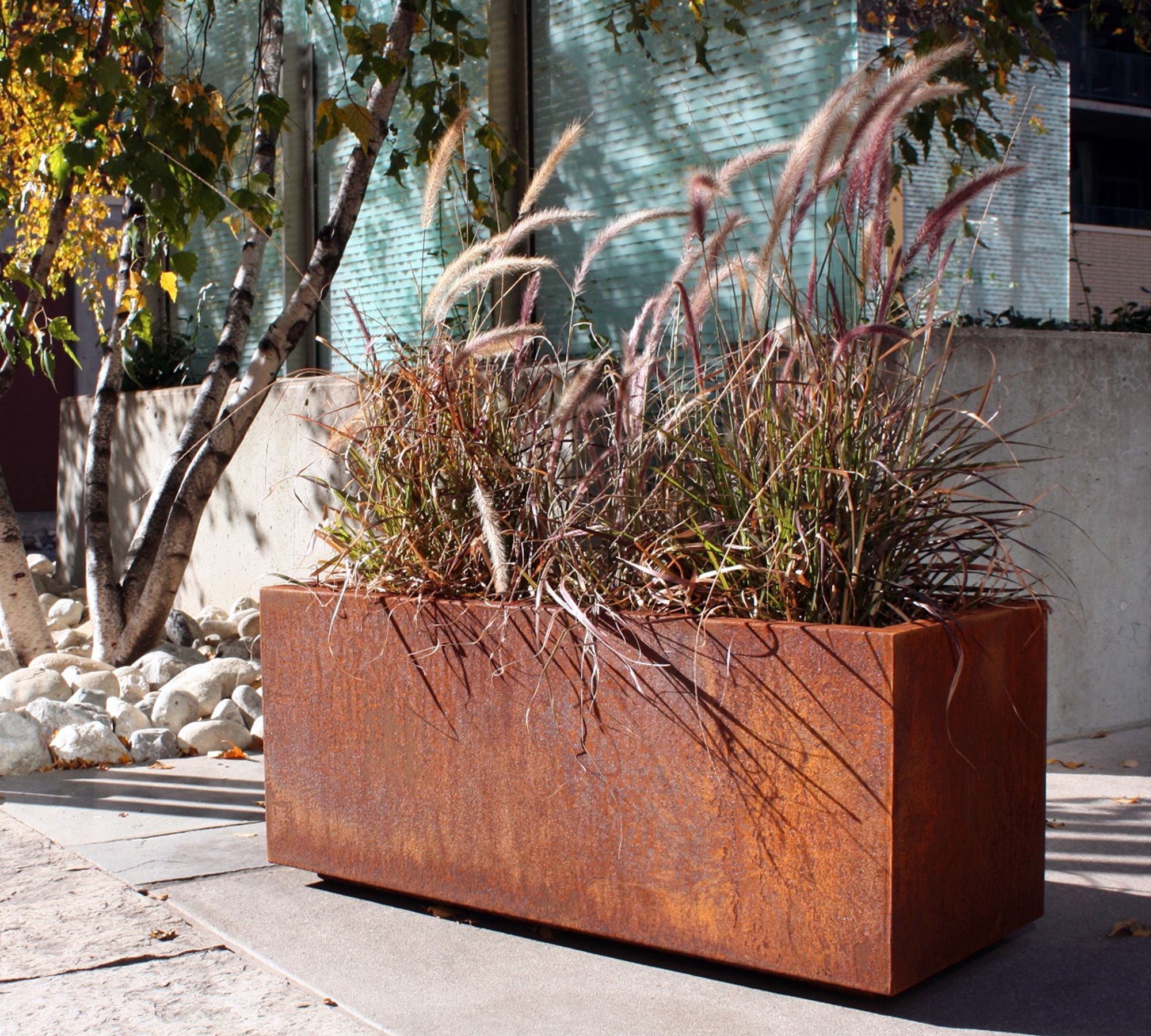 Long Box Planter, Large, Corten Steel