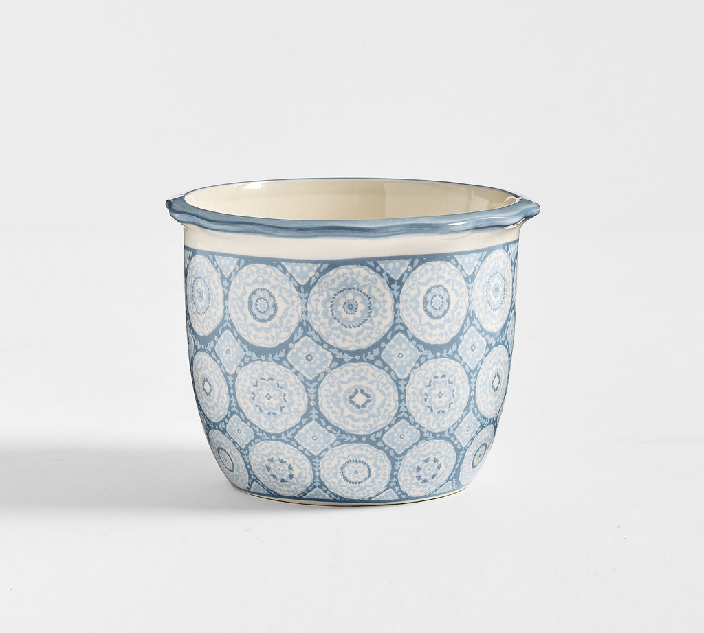 Medallion Small Cachepot - Cornflower Blue