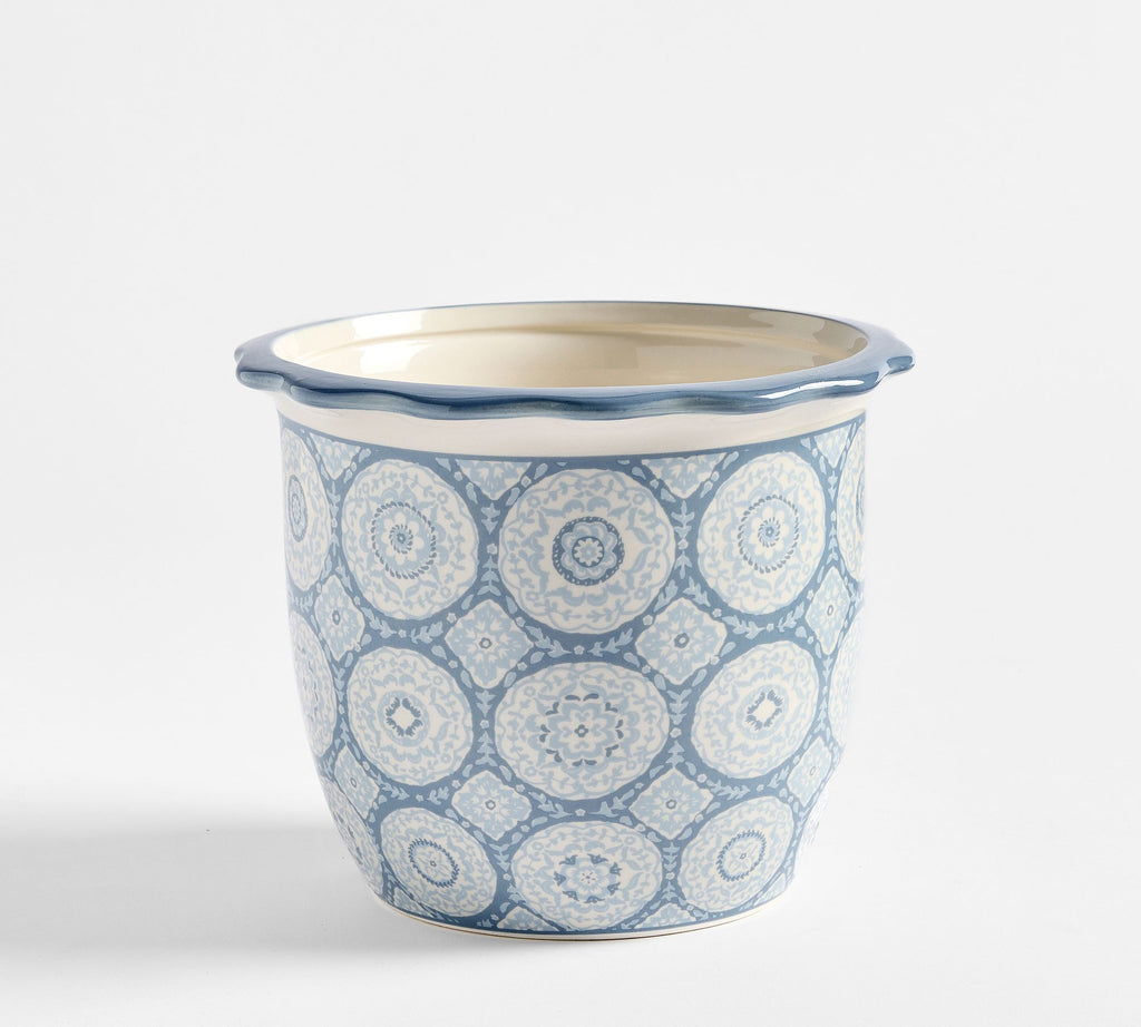 Medallion Medium Cachepot - Cornflower Blue