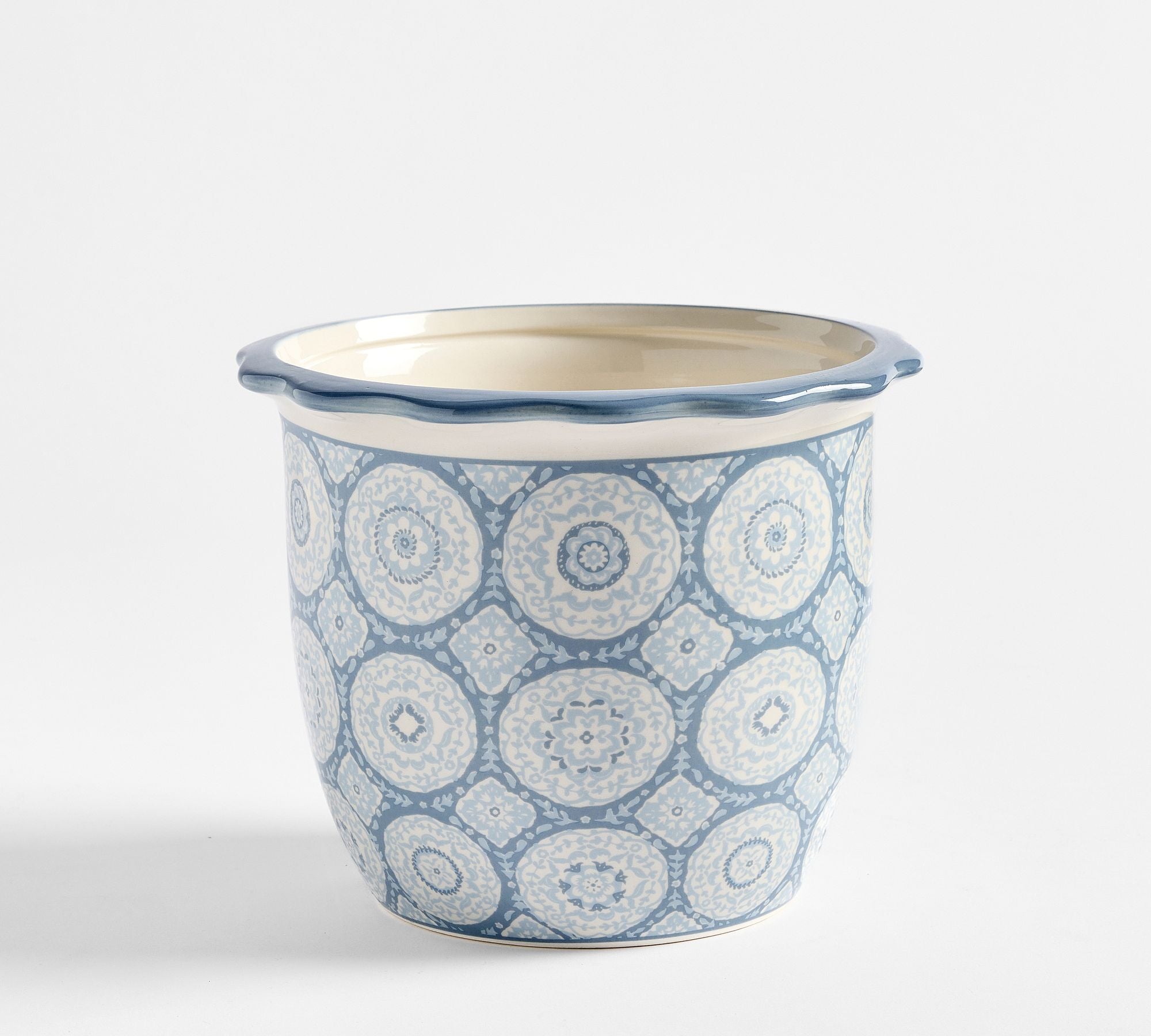 Medallion Medium Cachepot - Cornflower Blue