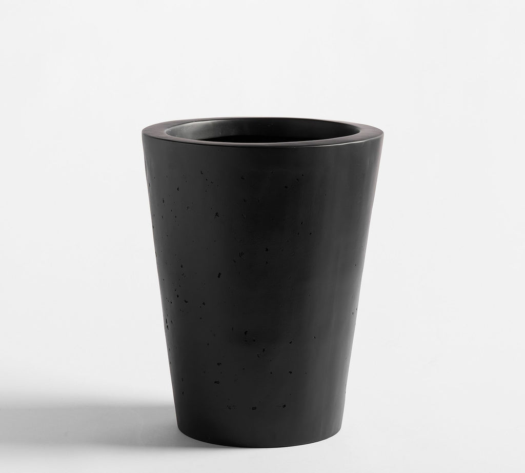 Mission Round Planter, Small - Black