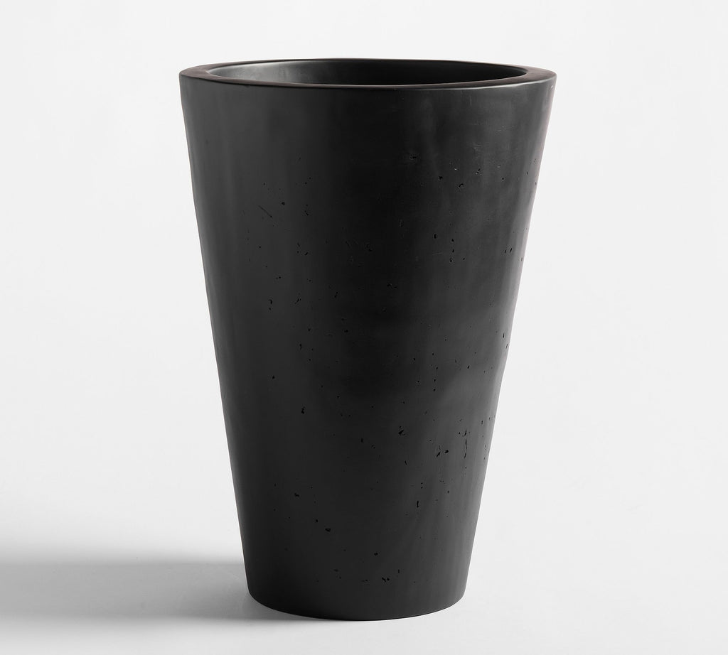 Mission Round Planter, Large - Black
