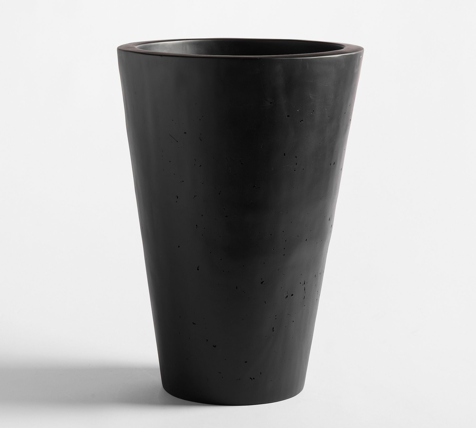 Mission Round Planter, Large - Black