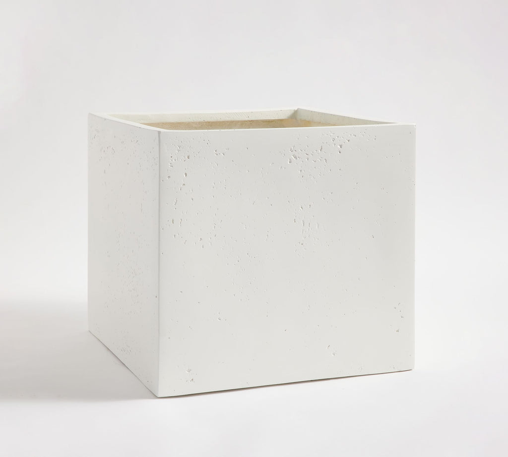 Mission Square Planter, White, Medium