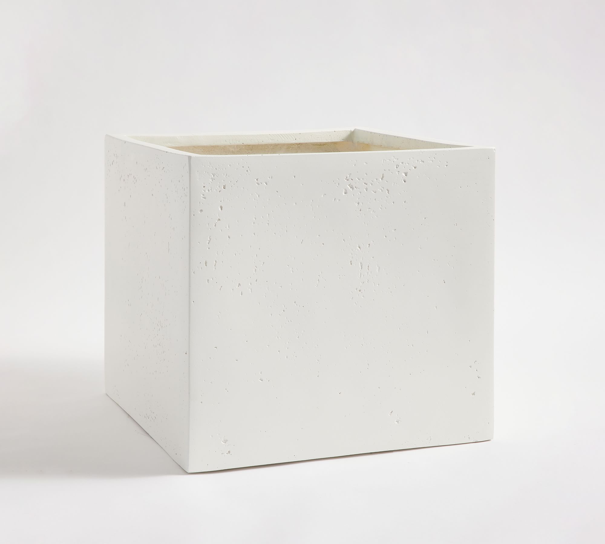 Mission Square Planter, White, Medium