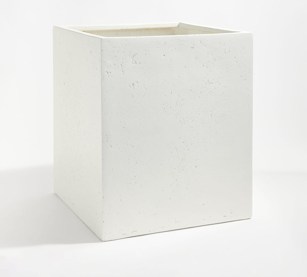Mission Square Planter, White, Large