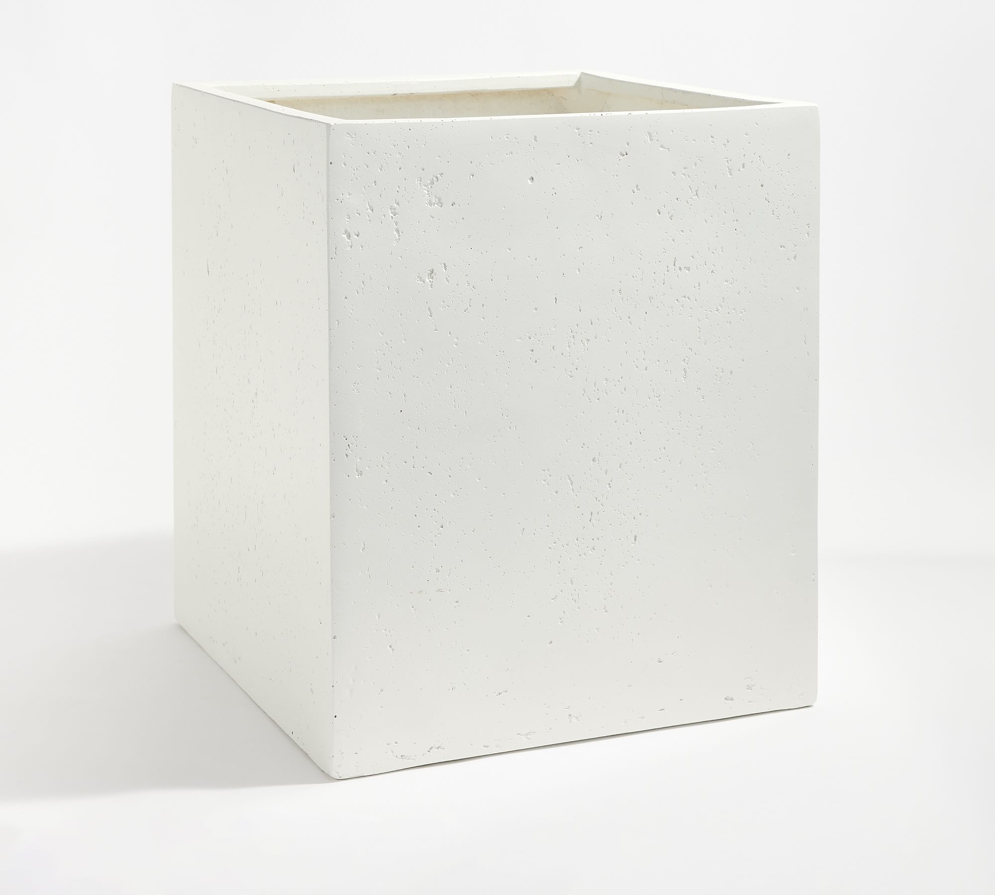 Mission Square Planter, White, Large