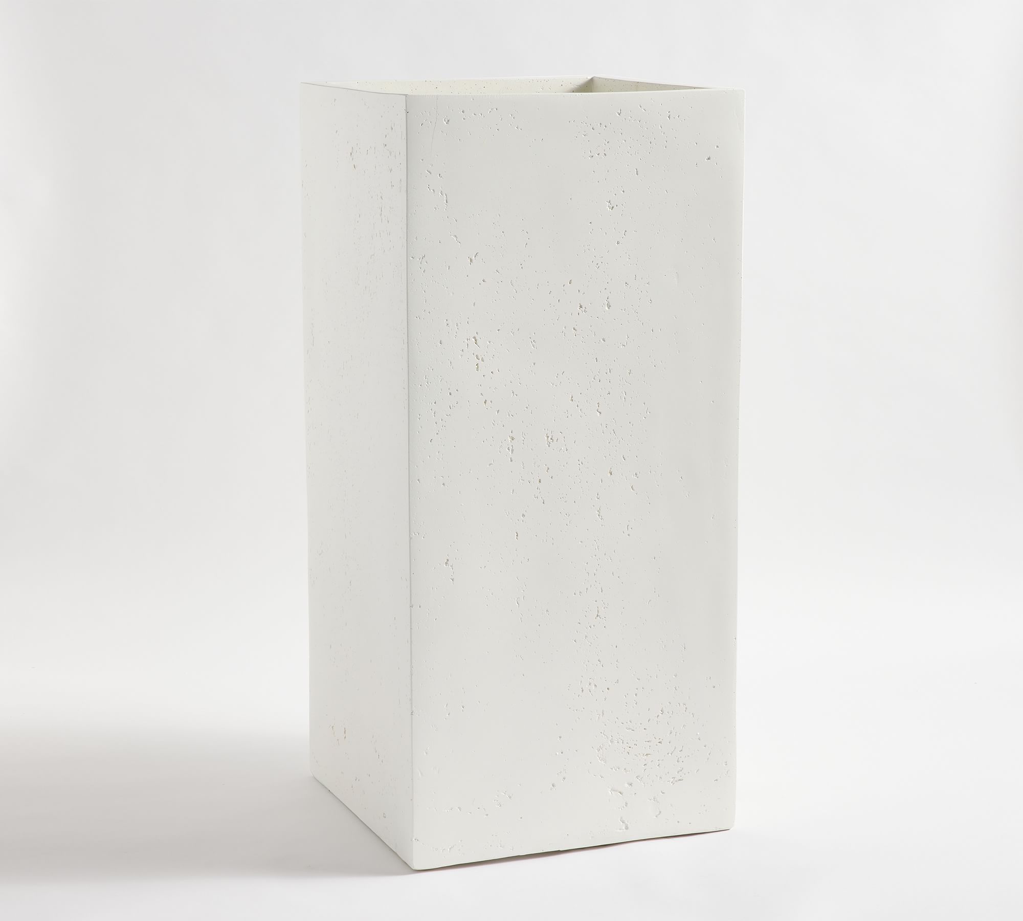 Mission Square Planter, White, Tall