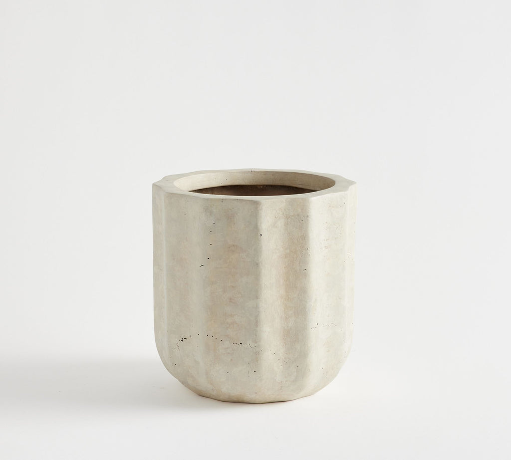 Modern Fluted Rustic, Medium - White