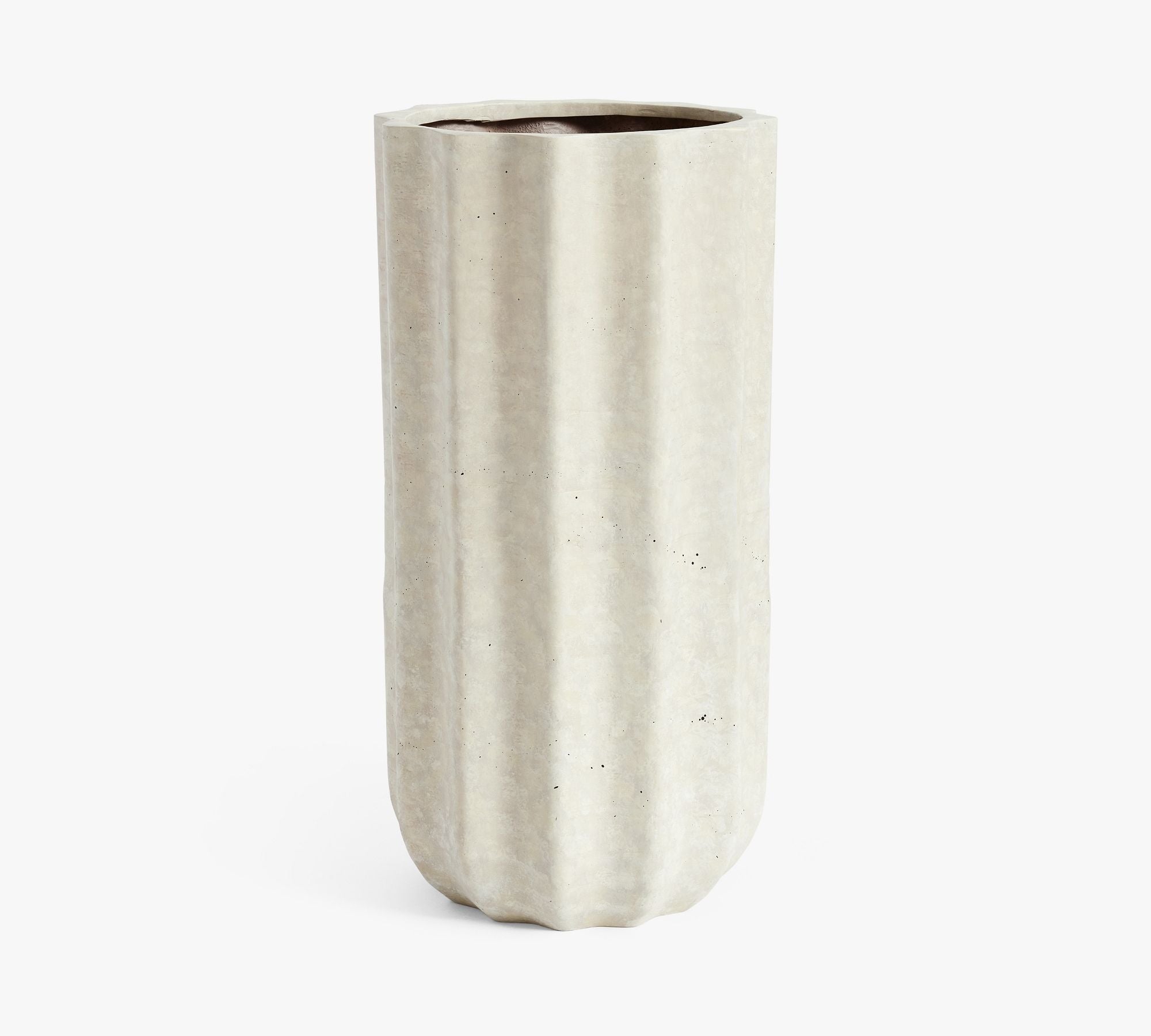 Modern Fluted Rustic, Tall - White
