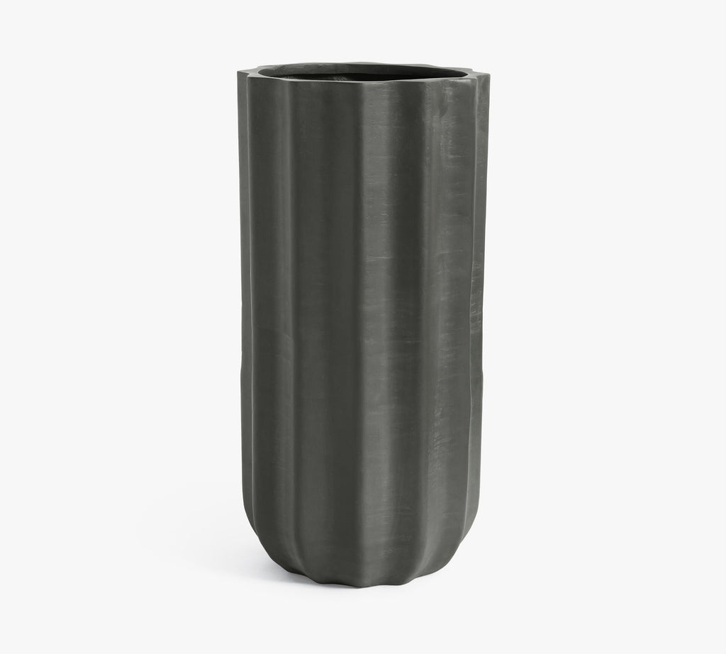 Modern Fluted Rustic, Tall - Black