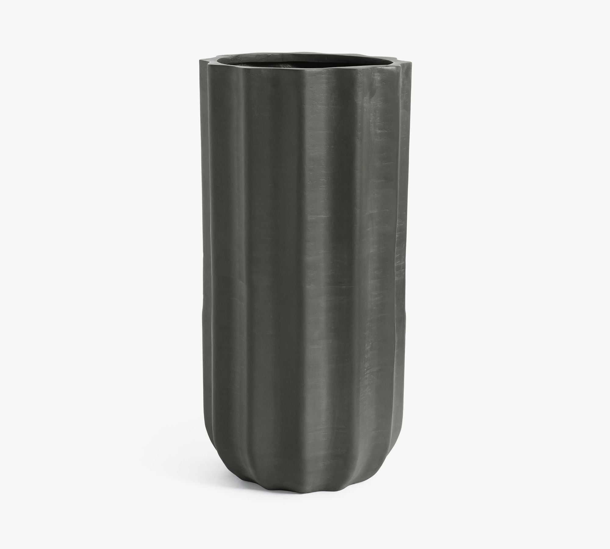 Modern Fluted Rustic, Tall - Black