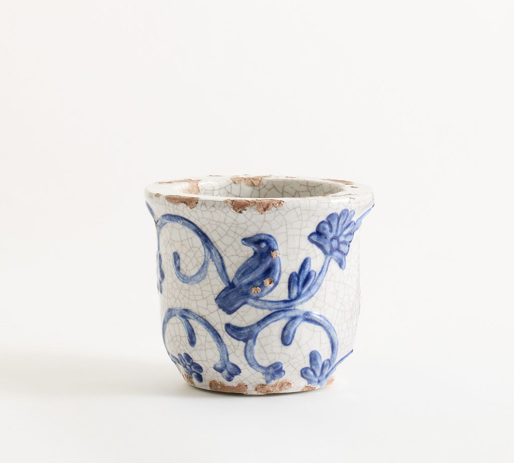 Montrose Cachepot, Small - Blue & White