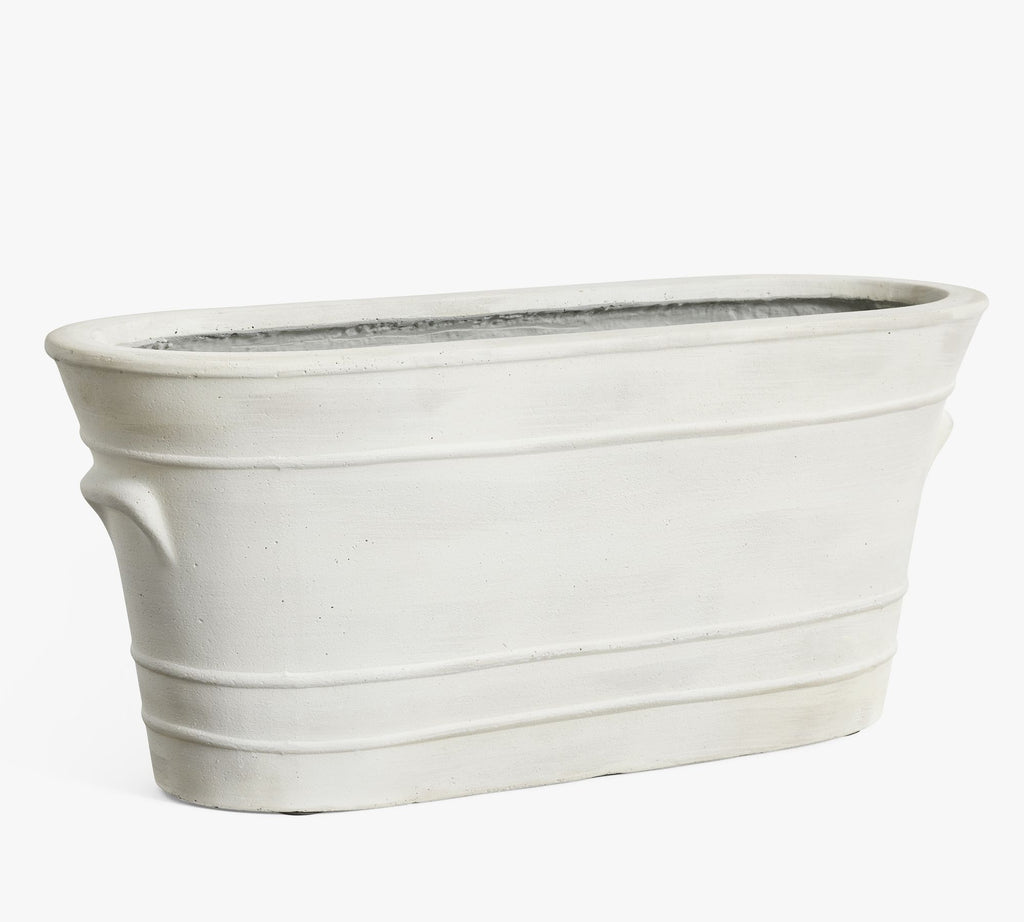 Nantucket Planter, Long Oval - Whitewash