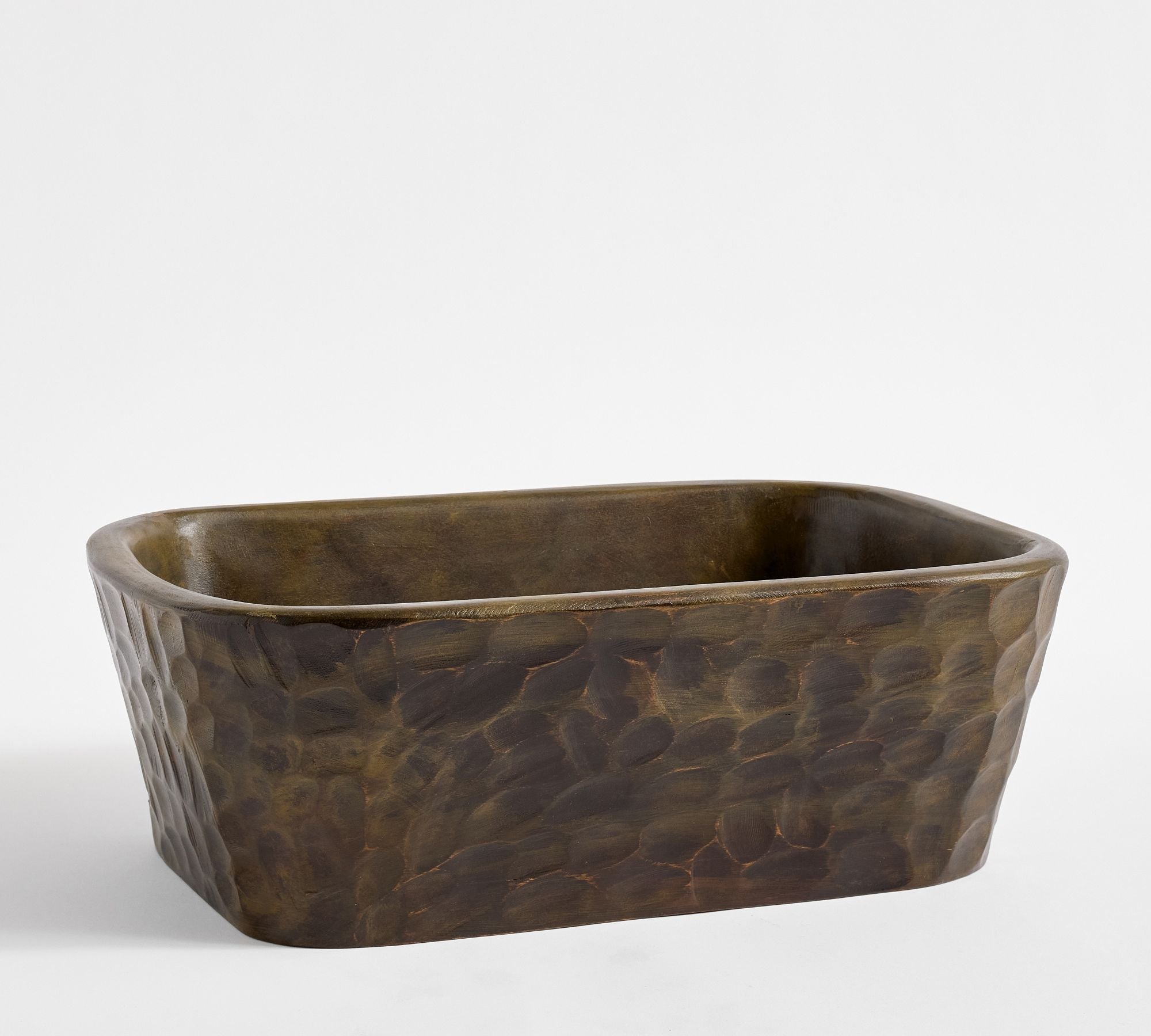 Rustic Wood Planter, Oval - Natural