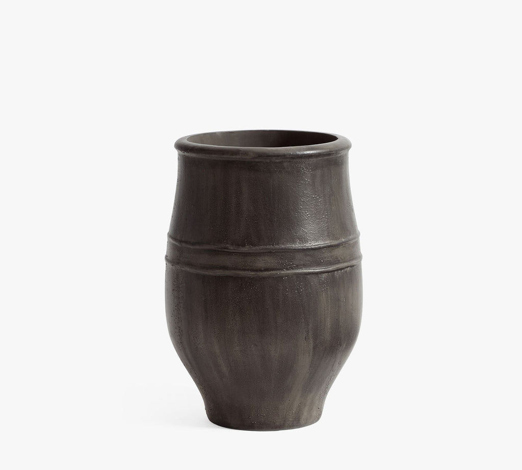 Sienna Fiberstone Planter, Large - Charcoal