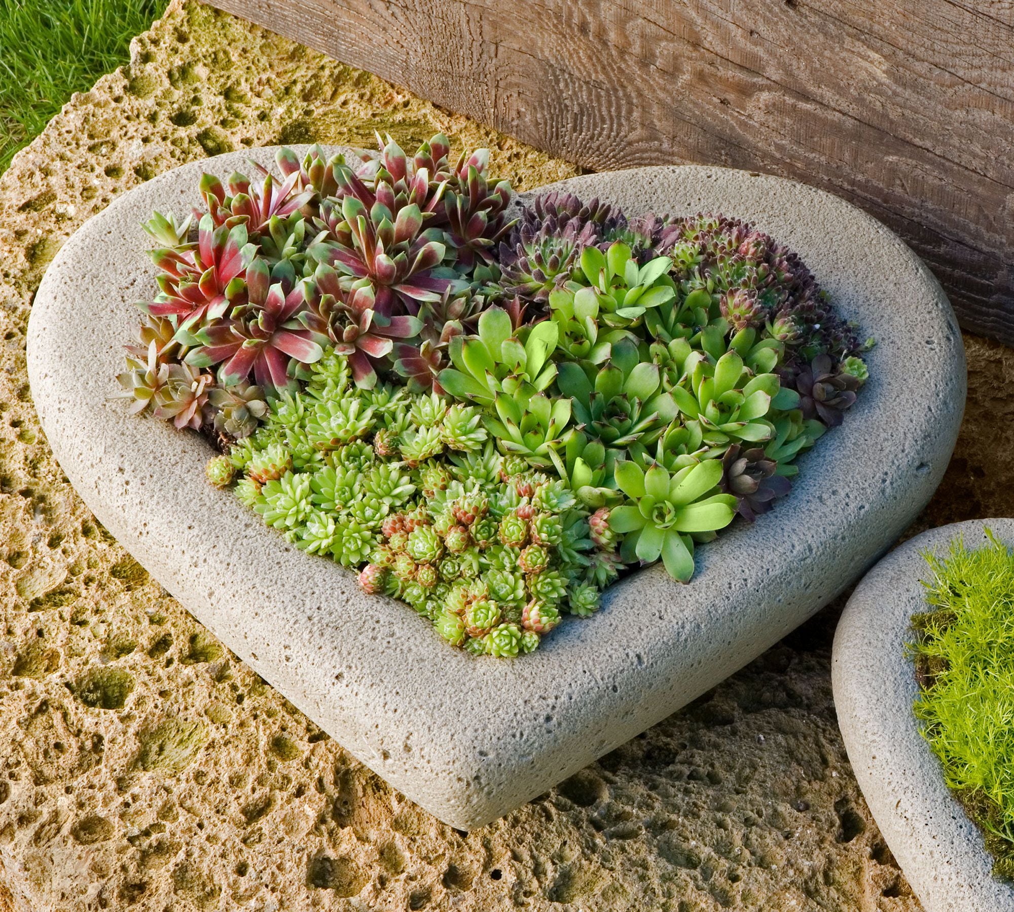Sweet Heart Planter, Small - Grey