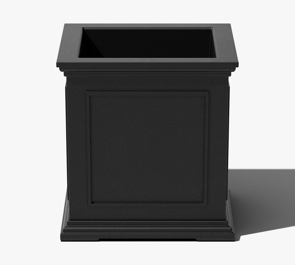 Veda Cube Planter, Small, 20", Black
