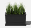 Veda Long Planter, Large, 33", Black