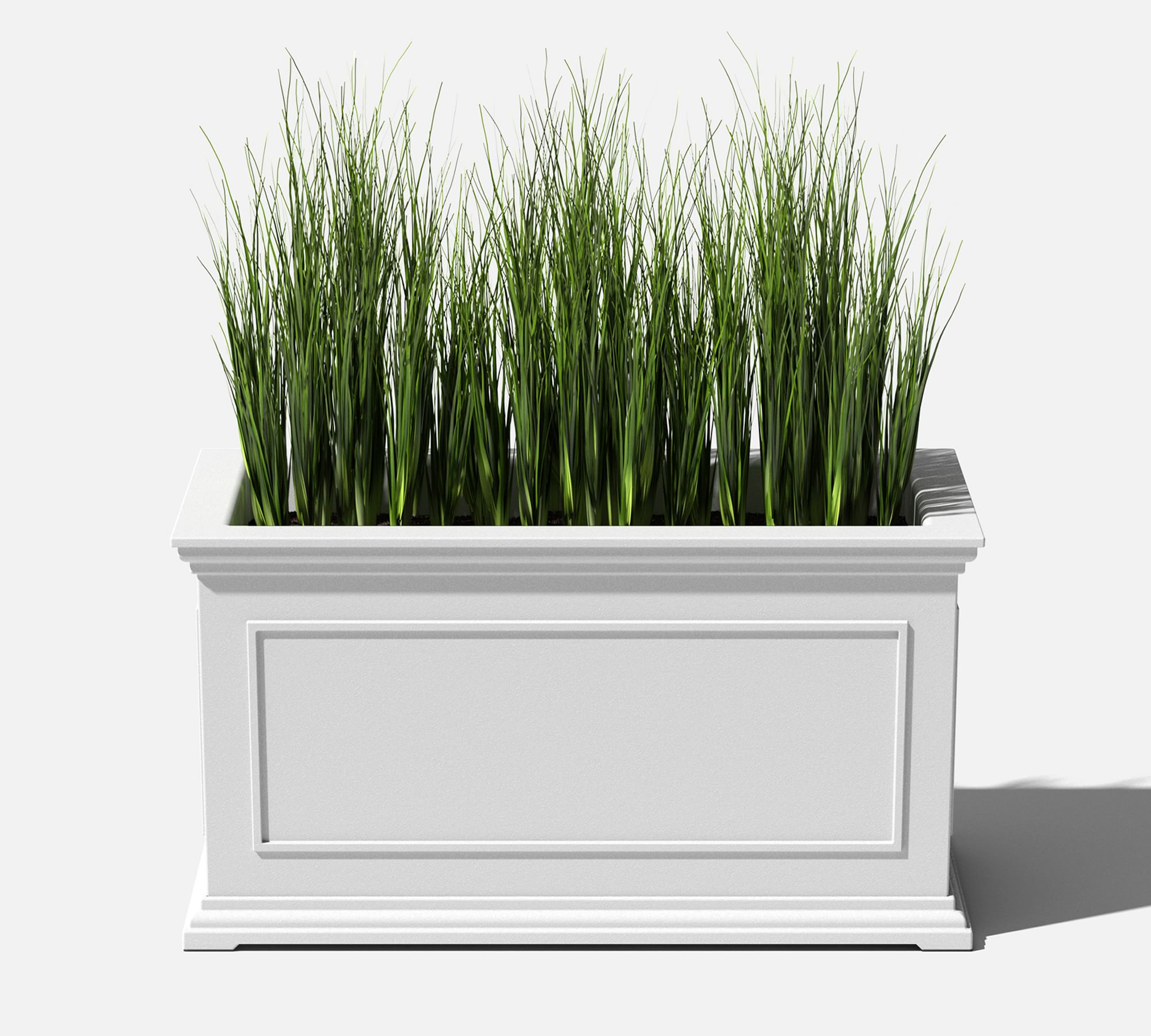 Veda Long Planter, Large, 33", White
