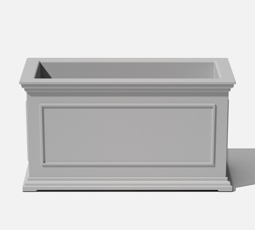Veda Long Planter, Large, 33", Gray